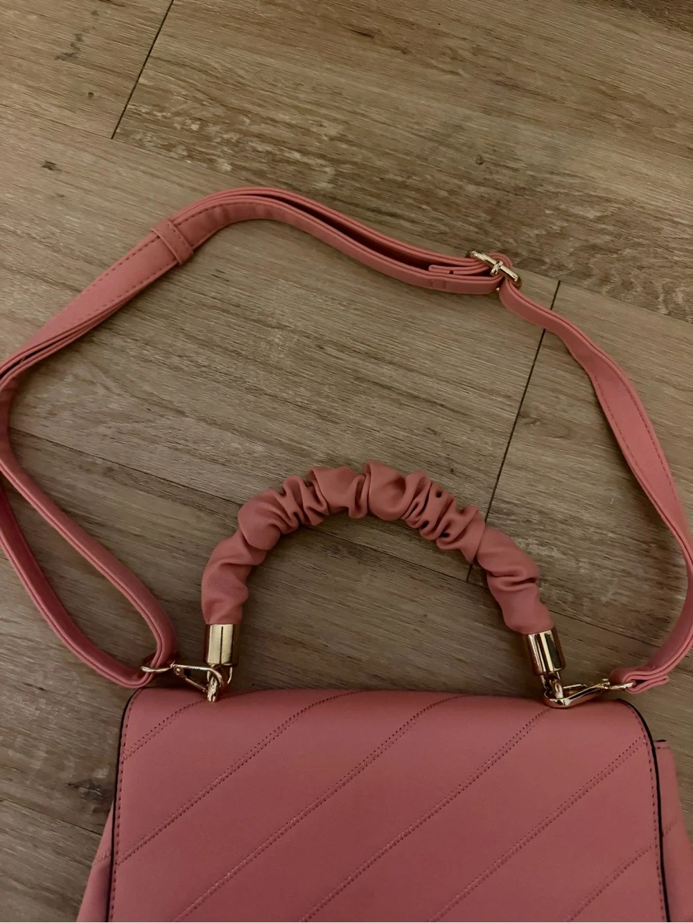 Coral Top-Handle Quilted Satchel - Unbranded